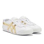 Asics Onitsuka Tiger 鬼冢虎 Mexico 66 一腳蹬燙金休閒鞋 男女同款 冷白亮金