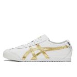 Asics Onitsuka Tiger 鬼冢虎 Mexico 66 一腳蹬燙金休閒鞋 男女同款 冷白亮金