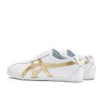 Asics Onitsuka Tiger 鬼冢虎 Mexico 66 一腳蹬燙金休閒鞋 男女同款 冷白亮金