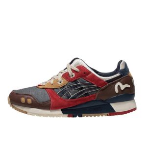 ✨熱銷✨ Evisu x Asics Gel-Lyte 3 減震耐磨透氣 低幫運動休閒鞋 男女同款 紅褐色